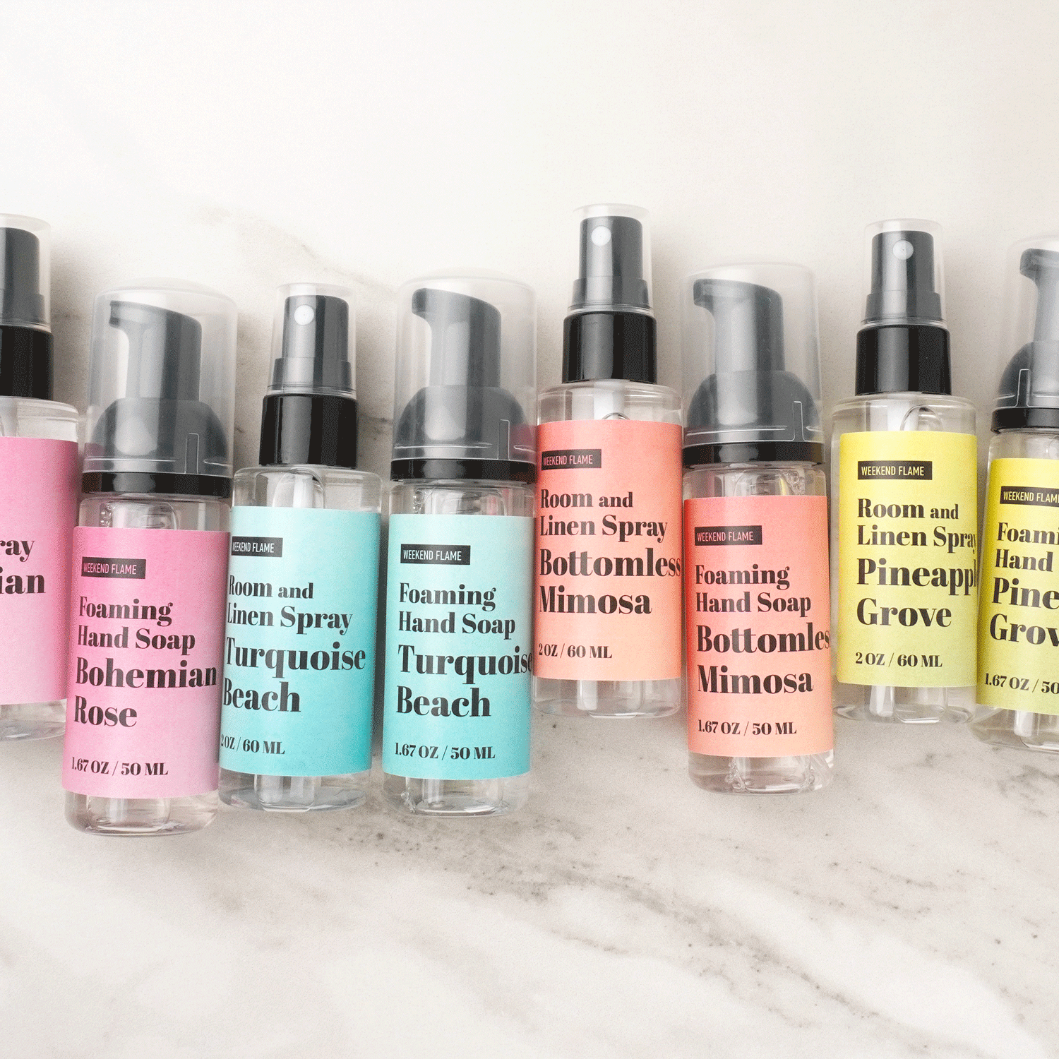 mini travel size mini room spray and mini travel foaming soap