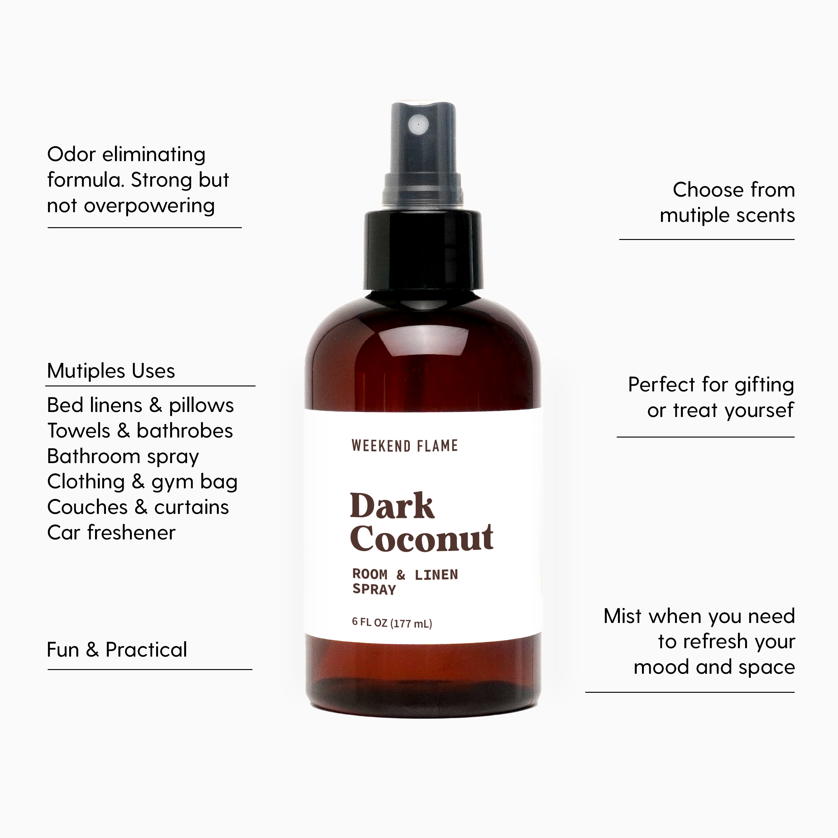Dark Coconut Room & Linen Spray