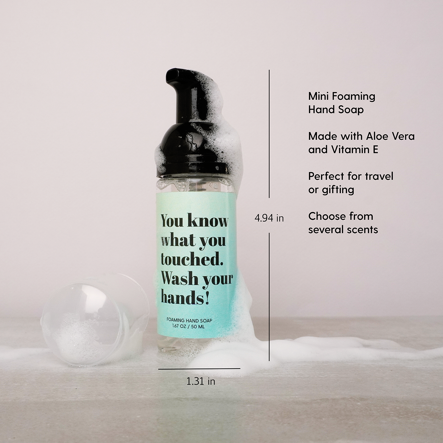 travel size miniature foaming hand soap