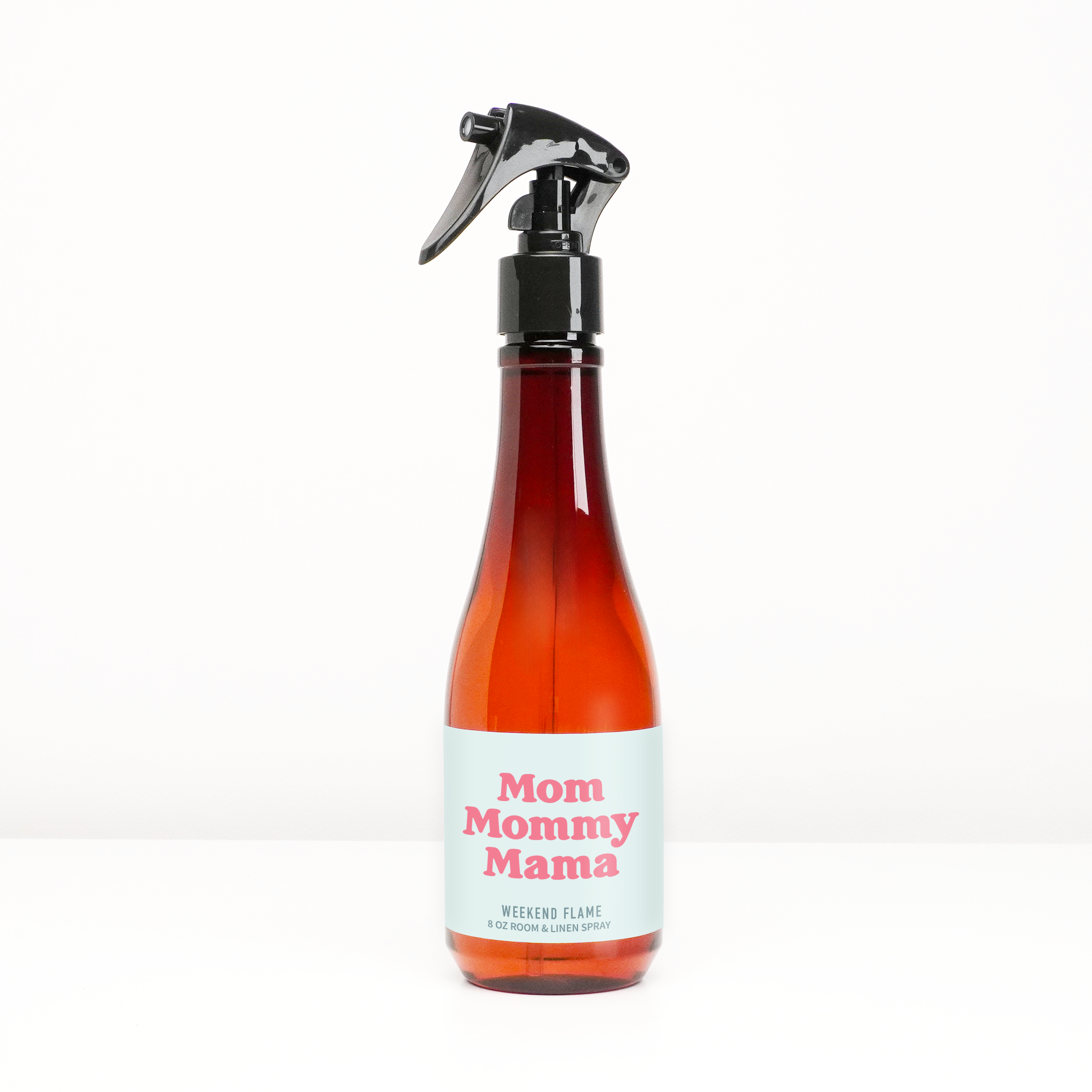 mothers day themed room and linen spray in amber bottle.