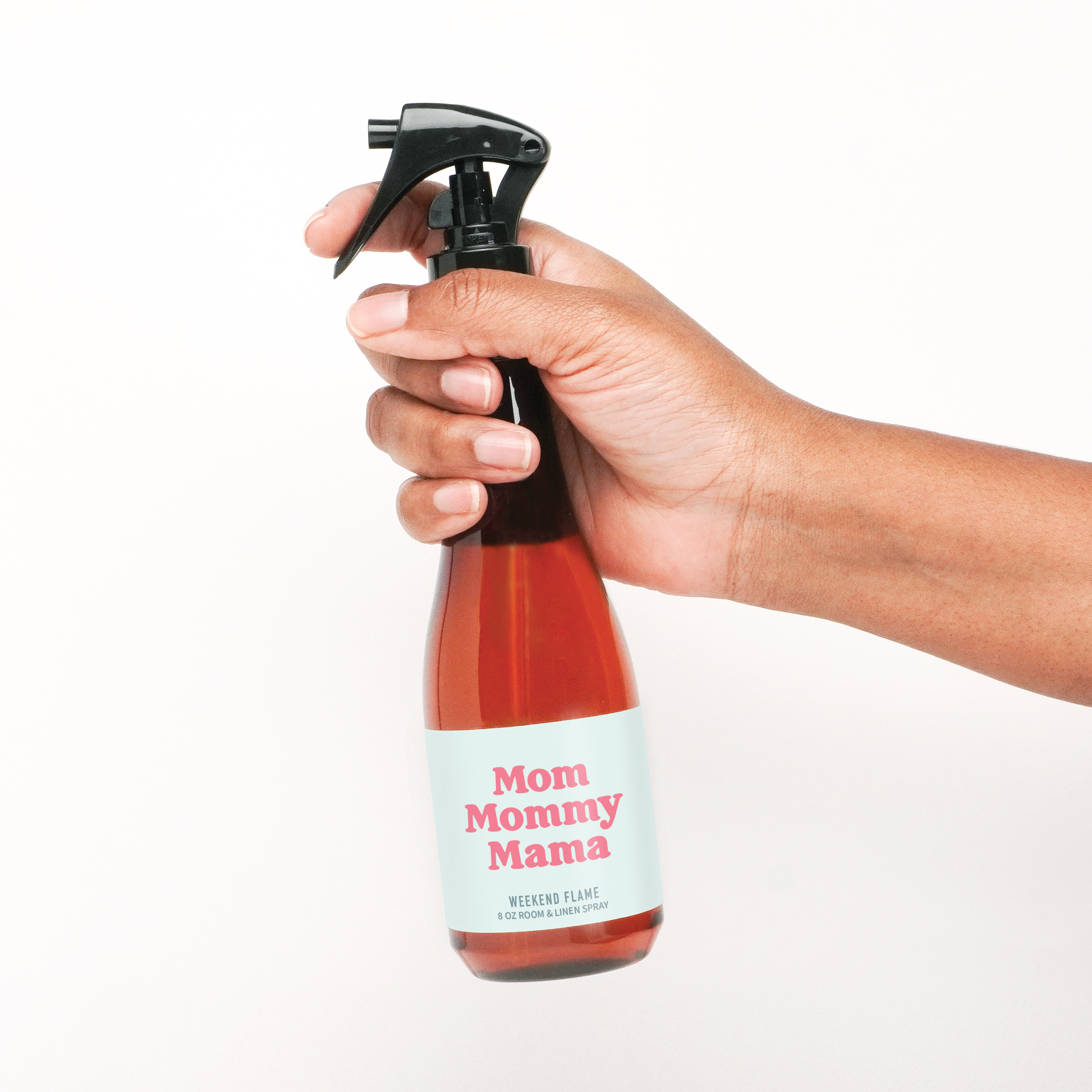 mothers day gift room and linen spray in amber bottle.