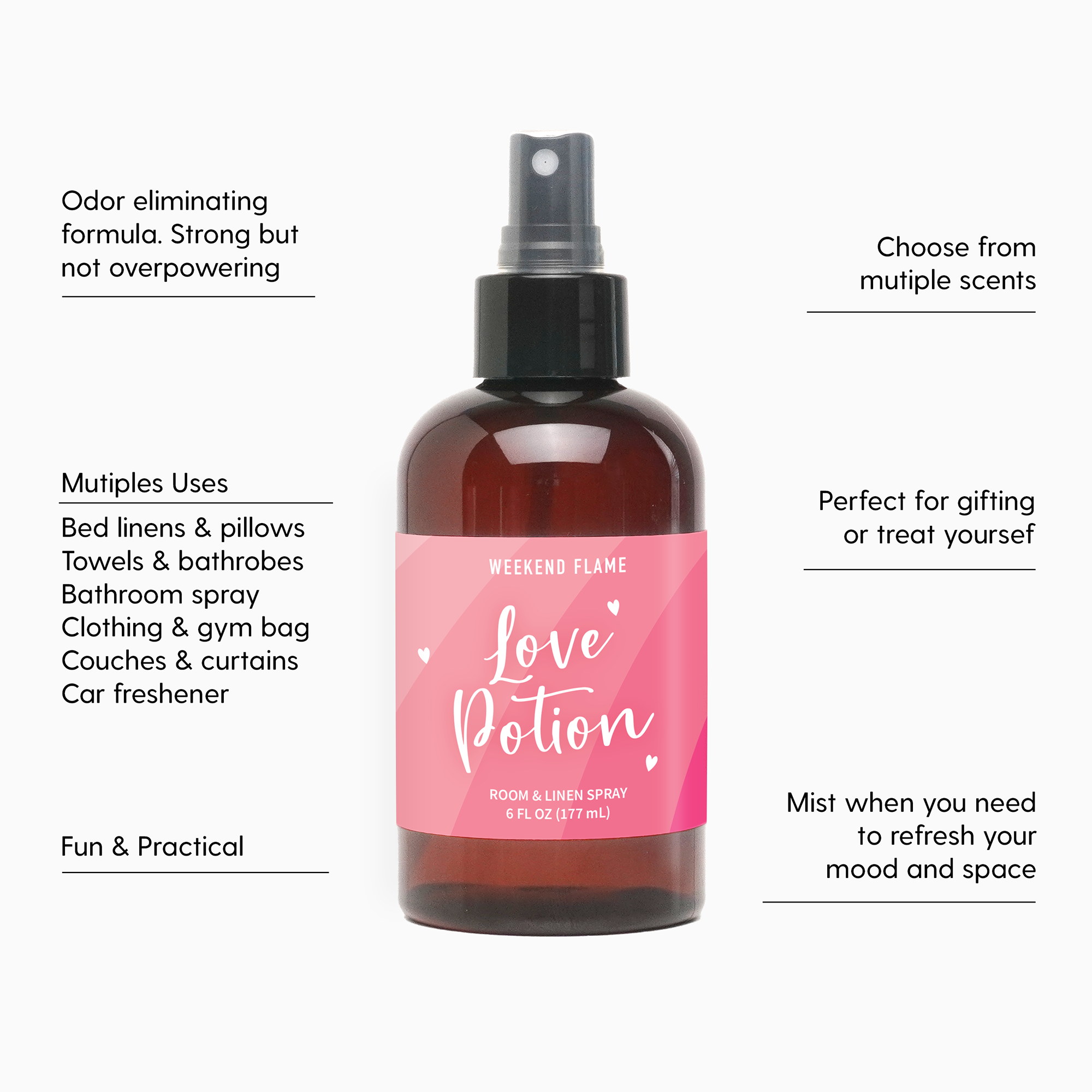 Valentine's Day Gift, Love Potion Room & Linen Spray, Galentine's Day Celebration