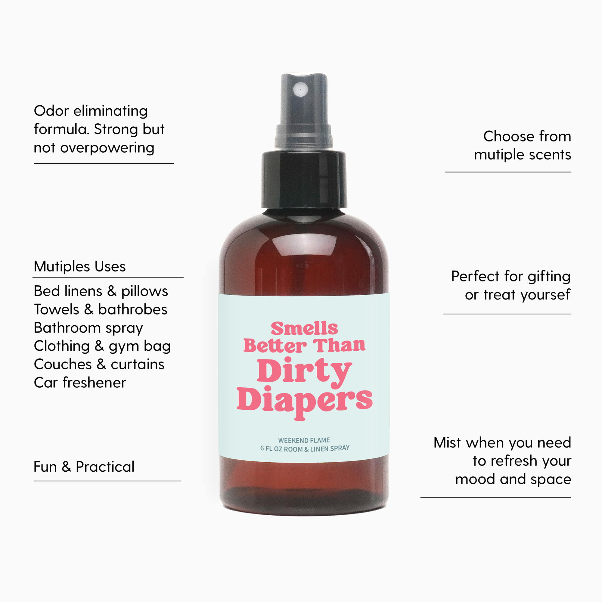 New Baby Gift, Smells Better Than Dirty Diapers Room & Linen Spray Gift For New Parents