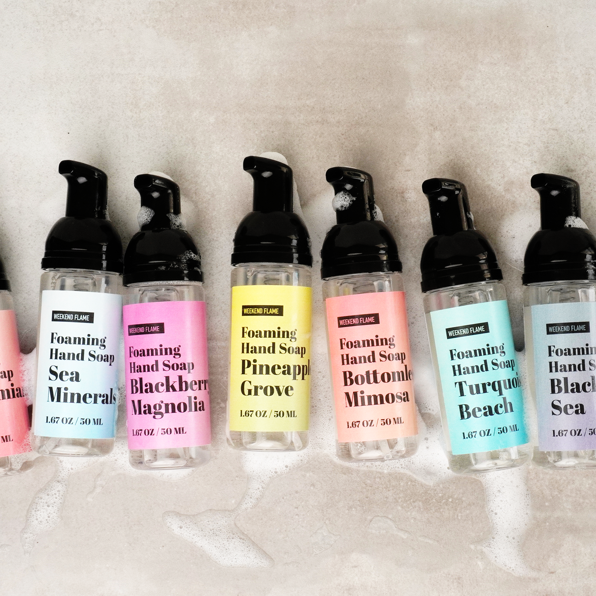 Assorted scents travel size foaming hand soaps