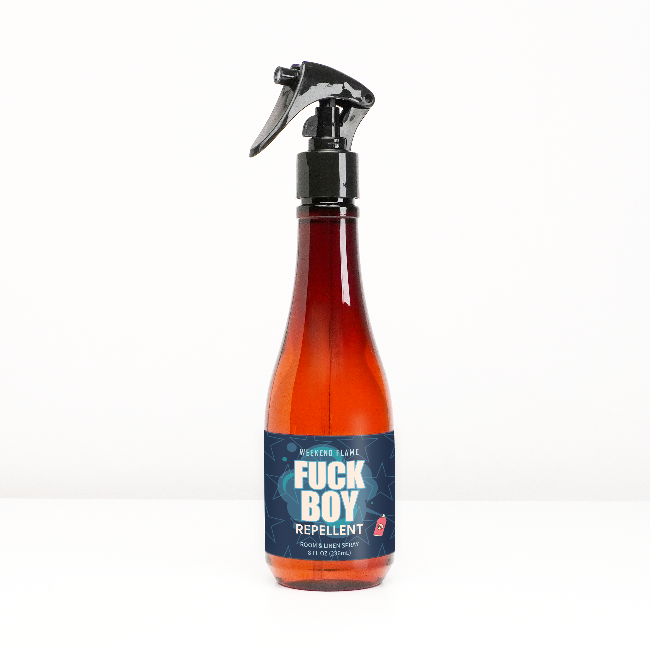 Divorce or Breakup themed room and linen spray with blue label that Fuck Boy Repellent