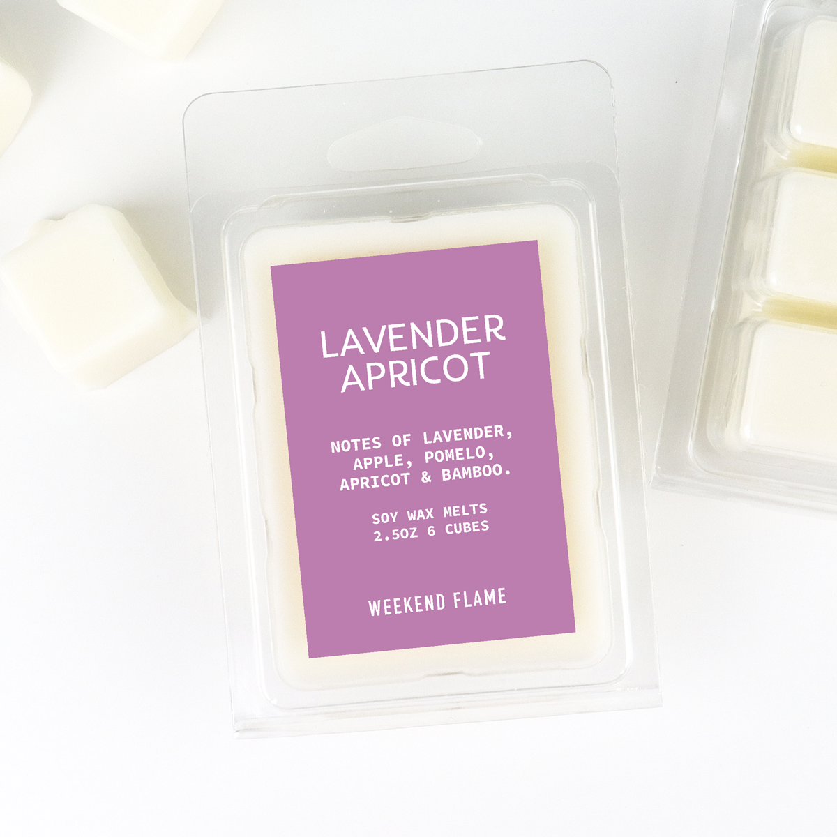 Fragrant lavender apricot soy wax melts - delightful scented home fragrance wax cubes