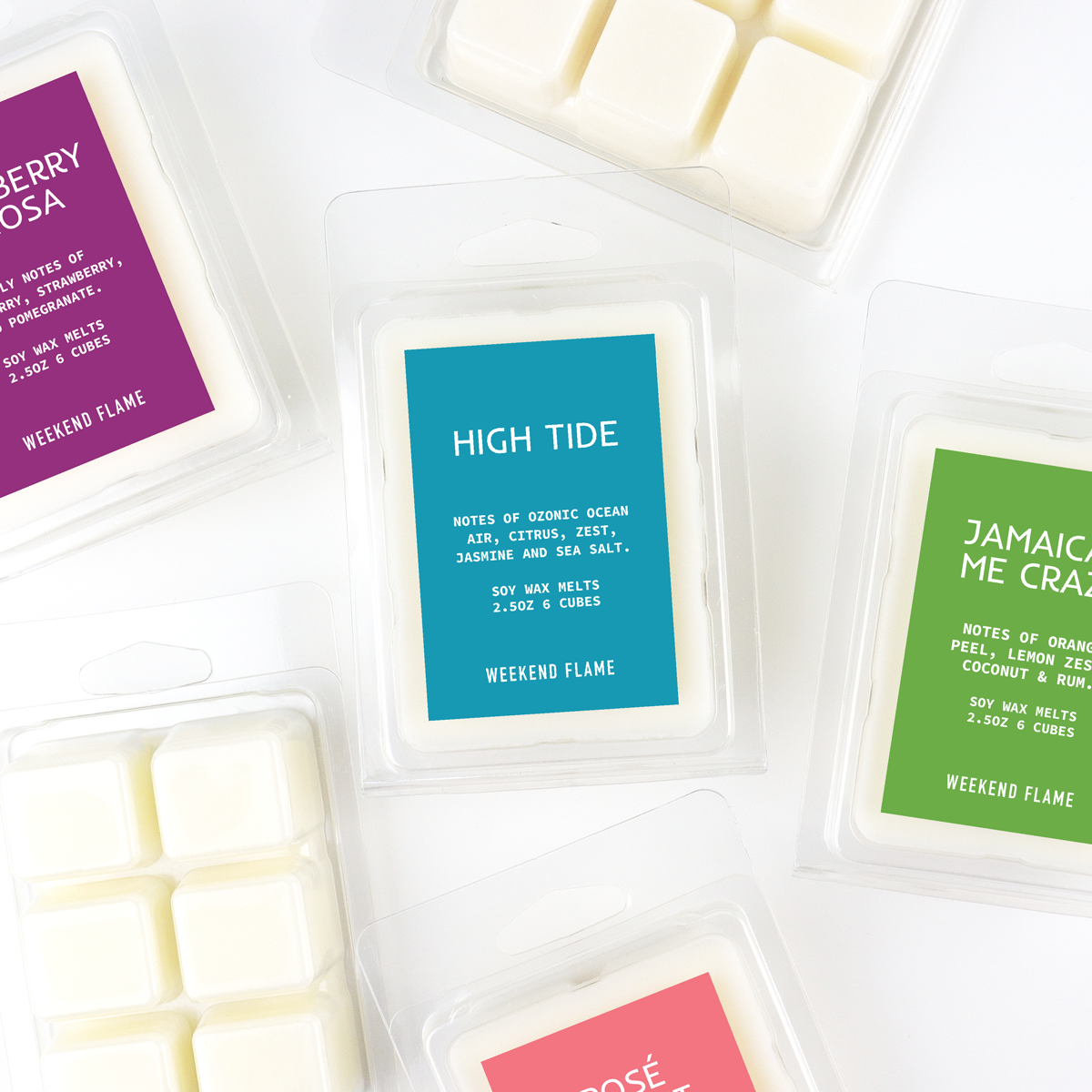 High Tide Soy Wax Melts: A collection of scented soy wax melts, perfect for creating a relaxing ambiance at home.